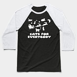 Cats for Everybody - Funny Santa and Cats Baseball T-Shirt